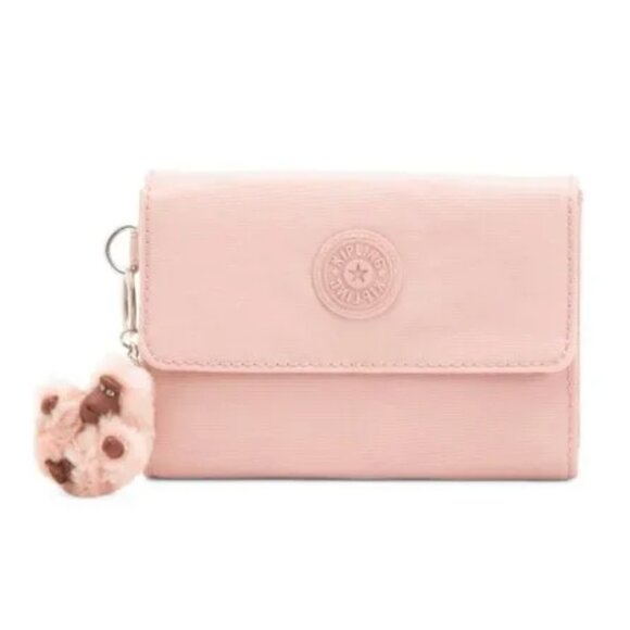 KIPLING Pink Pixi Wallet With Sweet Little Gorilla Charm NEW - Picture 1 of 2
